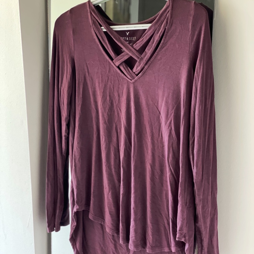 Size M American Eagle, Soft & Sexy Women’s Purple Long Sleeve